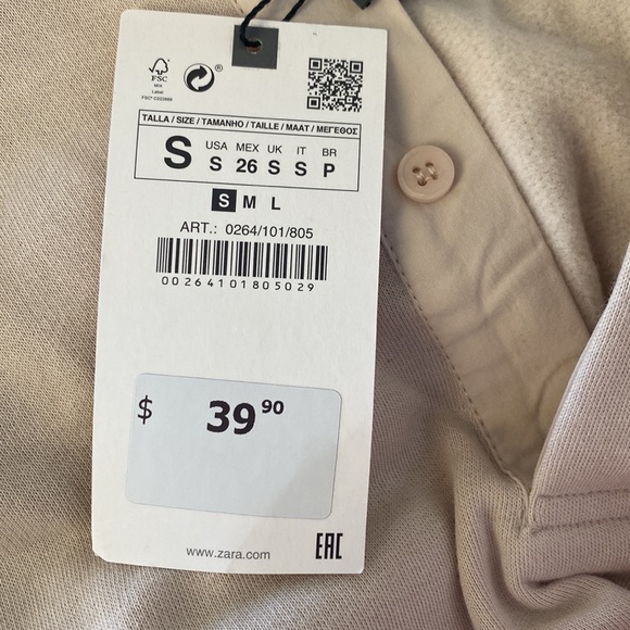 Zara 1/4 button down sweater. Never worn! - Picture 4 of 4